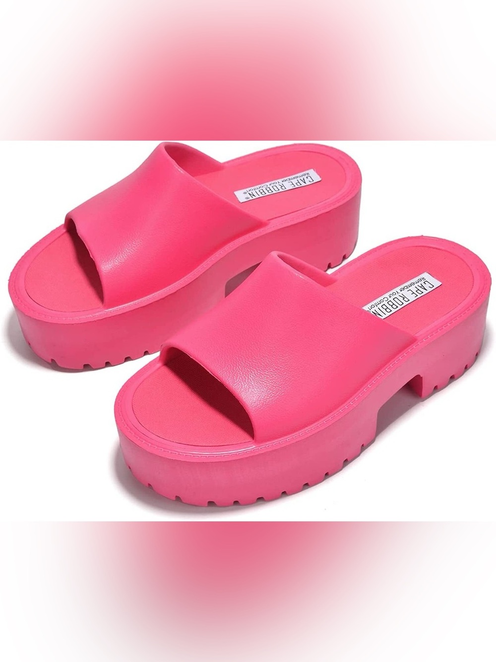 841.1 NEW SIZE 10 Cape Robbin Hot Pink Platform Slide Mules